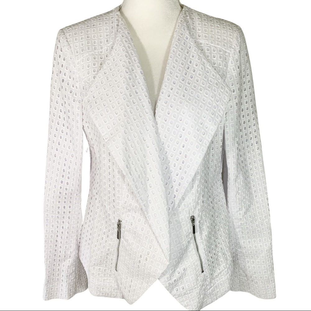 Lane Bryant 100% Cotton White Fitted Blazer - 16 - Picture 1 of 8